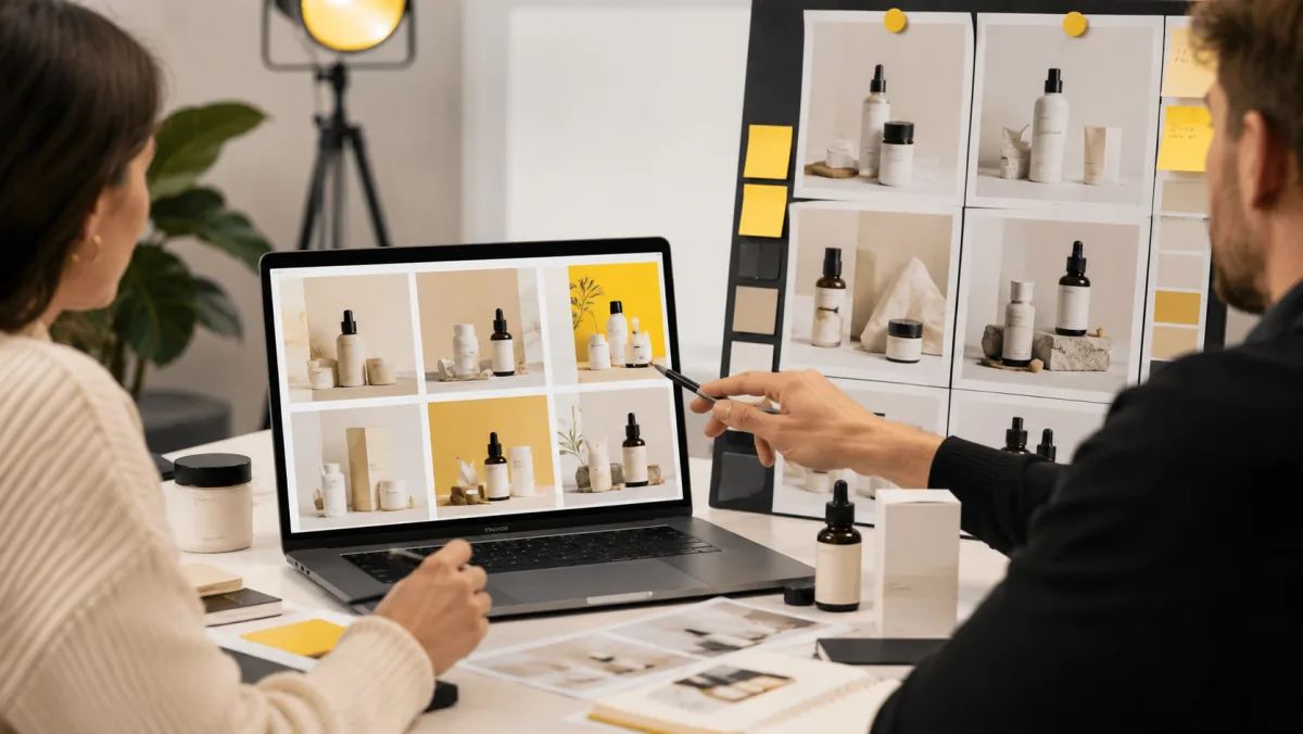 Nano Banana AI image generator ecommerce workflow reviewing product image variations