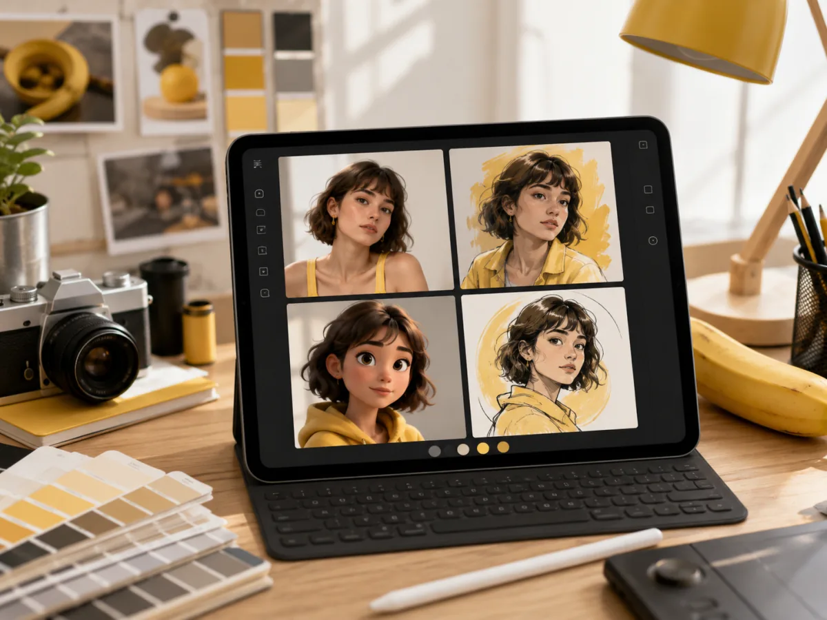 Nano Banana AI image generator portrait and avatar workflow with consistent style variations