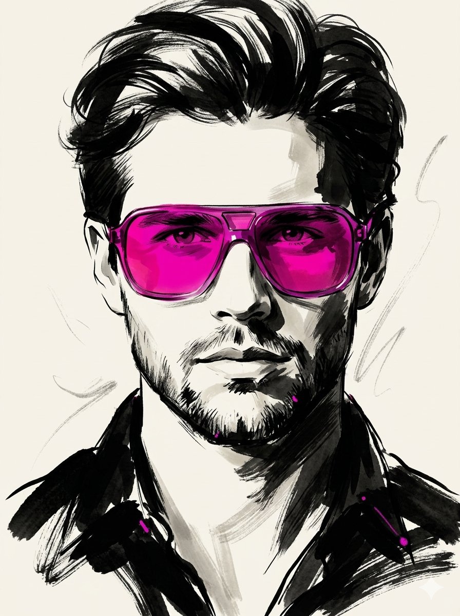 Nano Banana AI image generator example: Ink illustration portrait (Avatar)