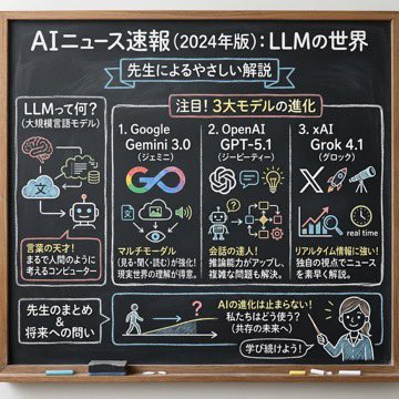 Nano Banana AI image generator example: Chalkboard news summary (Explainer)