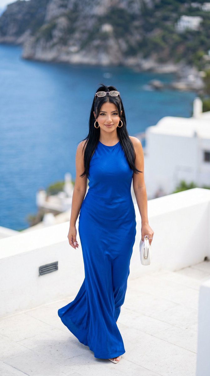 Nano Banana AI image generator example: Mediterranean luxury editorial (Social)