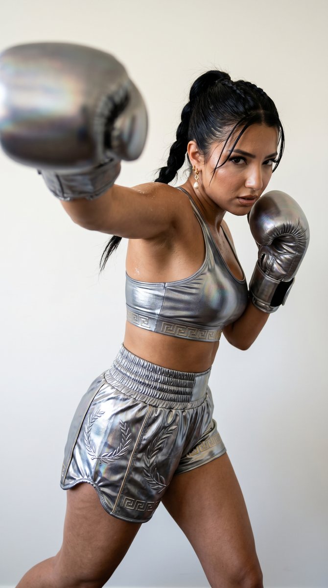 Nano Banana AI image generator example: Warrior-athlete campaign (Product)