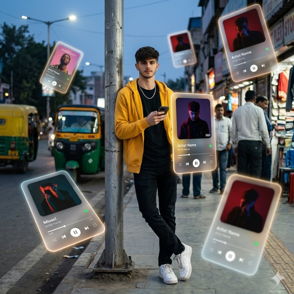 Nano Banana AI image generator example: AR street scene (Product)