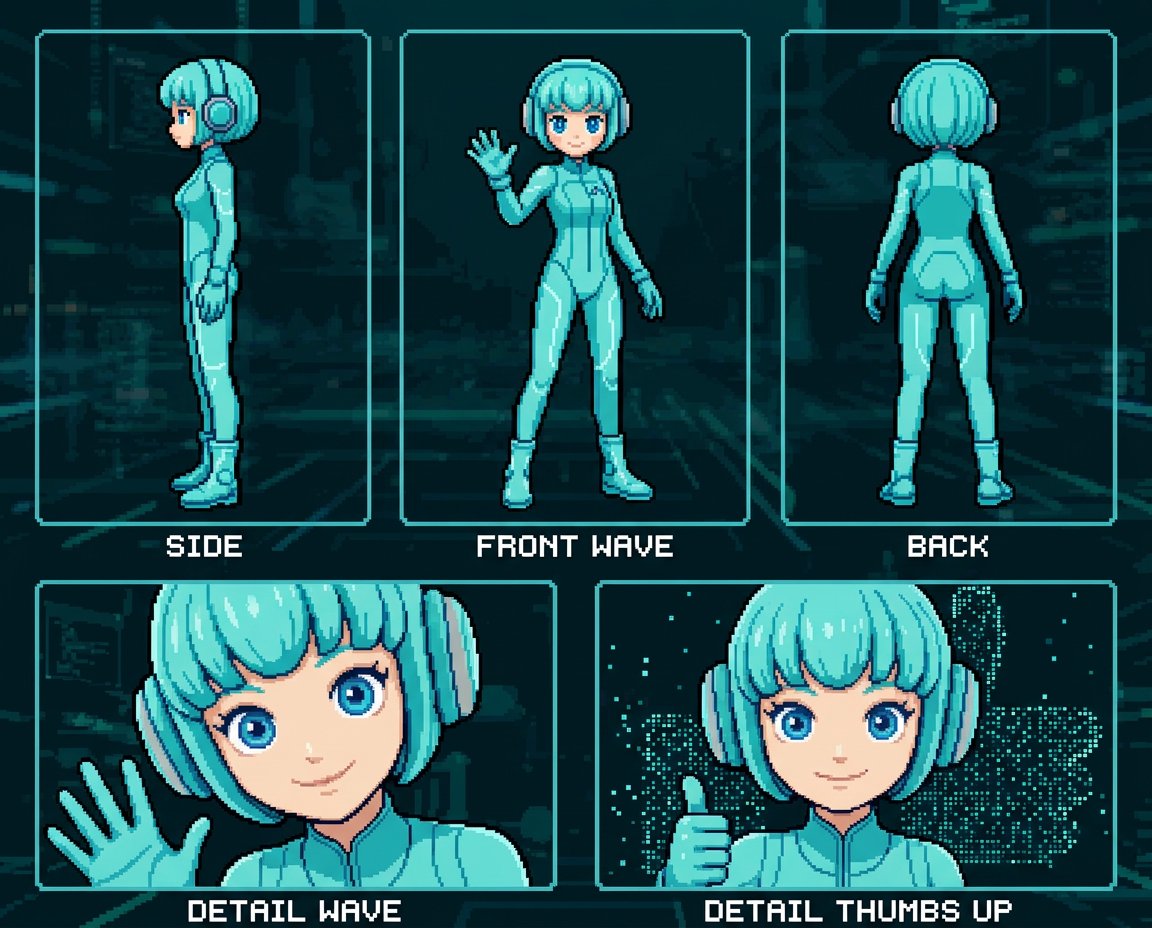 Nano Banana AI image generator example: Retro 8-bit game aesthetic (Game)