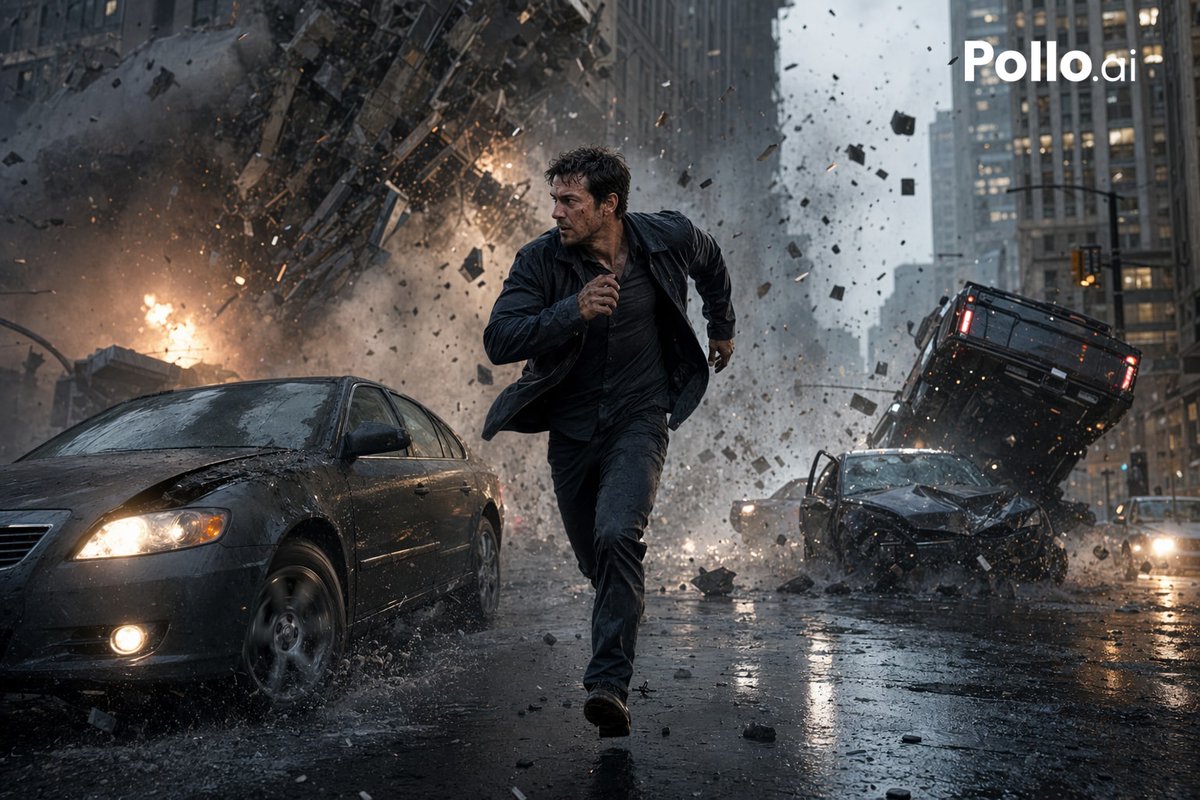 YouTube Thumbnail - Cinematic City Explosion Chase prompt example generated with GPT Image 2