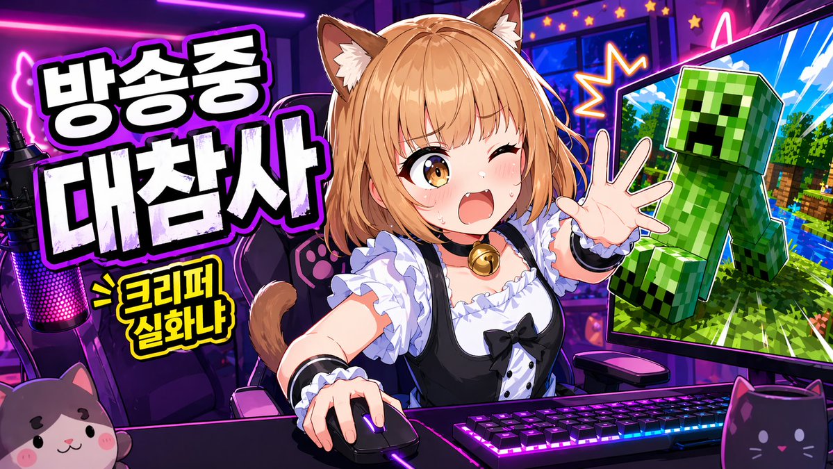 YouTube Thumbnail - Anime VTuber Minecraft Stream Thumbnail prompt example generated with GPT Image 2