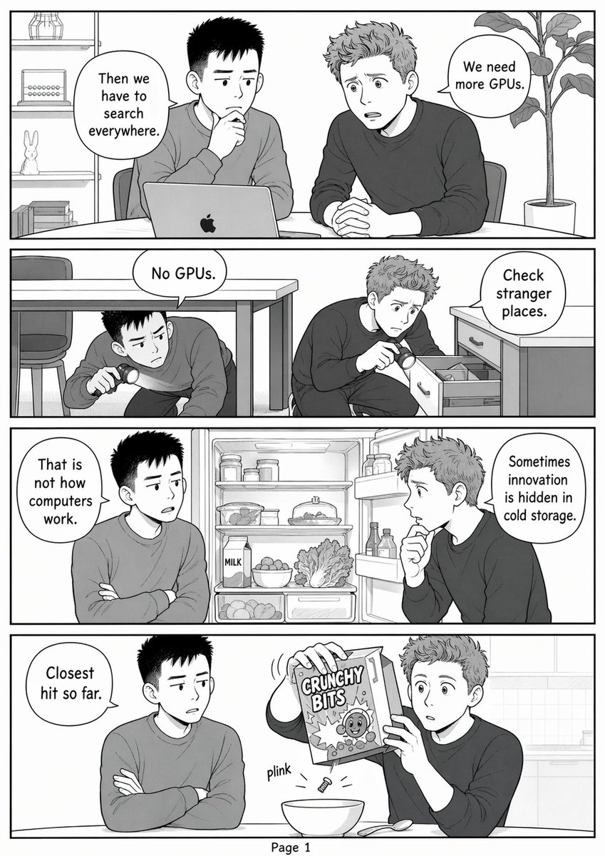 Comic / Storyboard - Funny GPU Search Comic Page prompt example generated with GPT Image 2